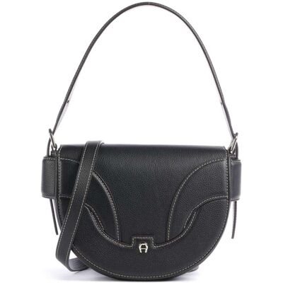 Aigner Sellina S Schultertasche aus Leder, schwarz Aigner Sellina S Schultertasche aus Leder, schwarz