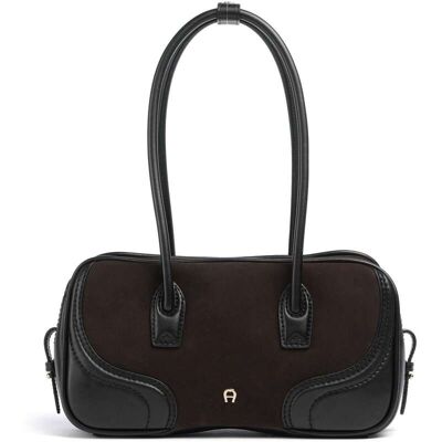Aigner Whip S Schultertasche aus Leder, braun,schwarz Aigner Whip S Schultertasche aus Leder, braun,schwarz