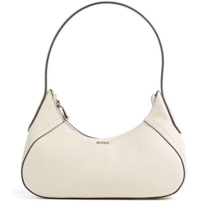 Boss Lenah Schultertasche aus Leder, weiß Boss Lenah Schultertasche aus Leder, weiß