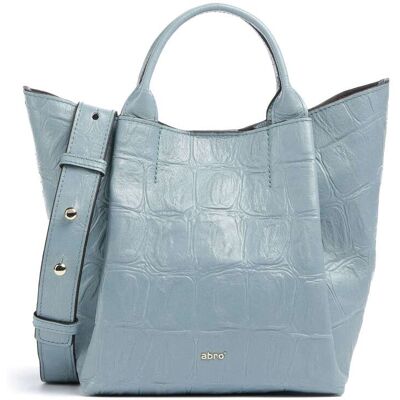 Abro Maxi Cocco Essential Small Handtasche aus Leder, blau Abro Maxi Cocco Essential Small Handtasche aus Leder, blau