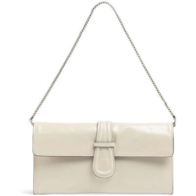 Abro Venice Luna Schultertasche aus Leder, weiß Abro Venice Luna Schultertasche aus Leder, weiß