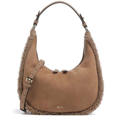 Abro Shearling Nana Mini Schultertasche aus Leder, braun Abro Shearling Nana Mini Schultertasche aus Leder, braun