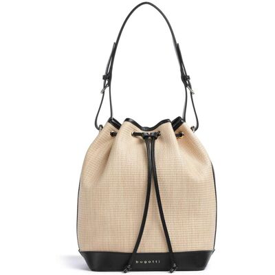 Bugatti Isa Bucket Handtasche, beige,schwarz Bugatti Isa Bucket Handtasche, beige,schwarz