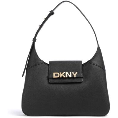DKNY Avril Schultertasche aus Leder, schwarz DKNY Avril Schultertasche aus Leder, schwarz