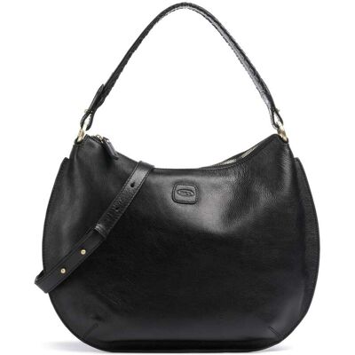 Brics Volterra Beuteltasche aus Leder, schwarz Brics Volterra Beuteltasche aus Leder, schwarz