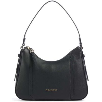 Piquadro Circle Schultertasche aus Leder, schwarz Piquadro Circle Schultertasche aus Leder, schwarz