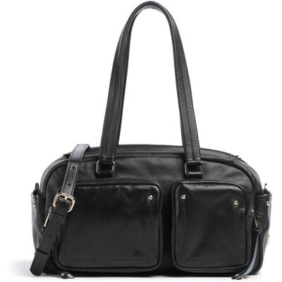 DuDu Bags Pocket Fanciful Schultertasche aus Leder, schwarz DuDu Bags Pocket Fanciful Schultertasche aus Leder, schwarz