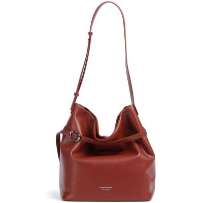 Giorgio Armani Emporio Armani Deva M Bucket Handtasche aus Leder, braun Giorgio Armani Emporio Armani Deva M Bucket Handtasche aus Leder, braun