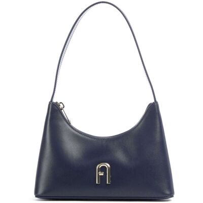 Furla Diamante Mini Schultertasche aus Leder, blau Furla Diamante Mini Schultertasche aus Leder, blau
