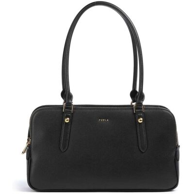 Furla Giulia M Schultertasche aus Leder, schwarz Furla Giulia M Schultertasche aus Leder, schwarz