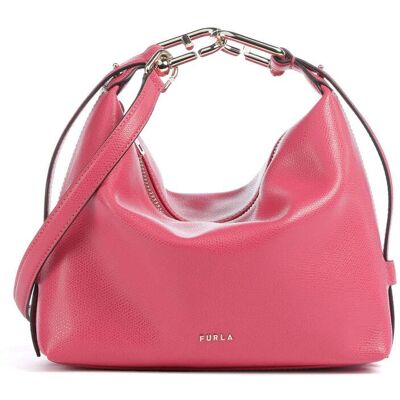 Furla Tonie Mini Schultertasche aus Leder, pink Furla Tonie Mini Schultertasche aus Leder, pink