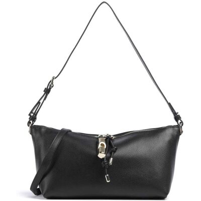 Furla Debby Mini Schultertasche aus Leder, schwarz Furla Debby Mini Schultertasche aus Leder, schwarz