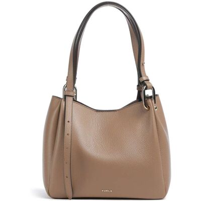Furla Nuvola M Beuteltasche aus Leder, braun Furla Nuvola M Beuteltasche aus Leder, braun