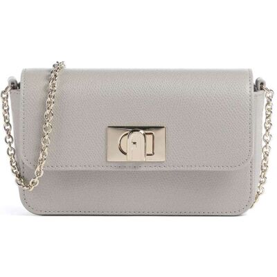 Furla 1927 Mini Umhängetasche aus Leder, grau Furla 1927 Mini Umhängetasche aus Leder, grau