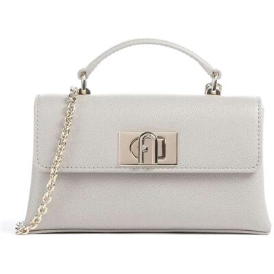 Furla 1927 Mini Umhängetasche aus Leder, grau Furla 1927 Mini Umhängetasche aus Leder, grau