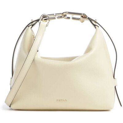 Furla Tonie Mini Schultertasche aus Leder, gelb Furla Tonie Mini Schultertasche aus Leder, gelb