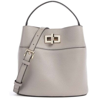 Furla Amelia Mini Bucket Handtasche aus Leder, grau Furla Amelia Mini Bucket Handtasche aus Leder, grau