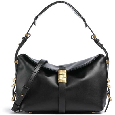 Pinko Saddle Horizontal Mini Schultertasche aus Leder, schwarz Pinko Saddle Horizontal Mini Schultertasche aus Leder, schwarz