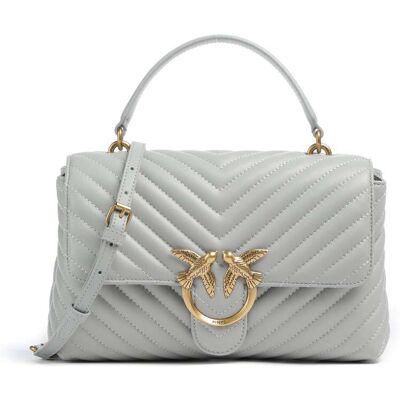 Pinko Love Lady Puff Classic Handtasche aus Leder, grau Pinko Love Lady Puff Classic Handtasche aus Leder, grau