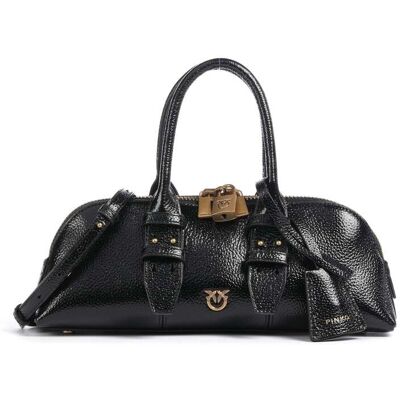 Pinko Bowling Horizontal Handtasche aus Leder, schwarz Pinko Bowling Horizontal Handtasche aus Leder, schwarz