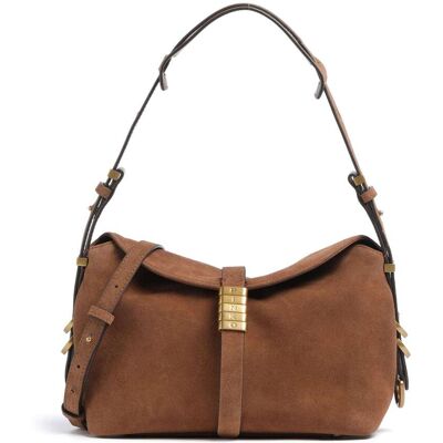 Pinko Saddle Horizontal Mini Schultertasche aus Leder, braun Pinko Saddle Horizontal Mini Schultertasche aus Leder, braun