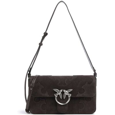 Pinko Love One Classic Slouchy Schultertasche aus Leder, braun Pinko Love One Classic Slouchy Schultertasche aus Leder, braun