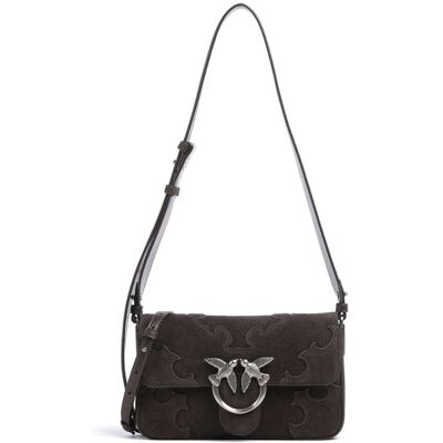 Pinko Love One Mini Slouchy Umhängetasche aus Leder, braun Pinko Love One Mini Slouchy Umhängetasche aus Leder, braun
