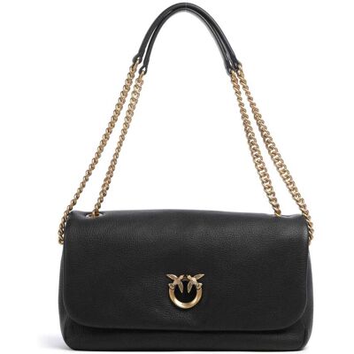 Pinko Click Soft Horizontal Chain Schultertasche aus Leder, schwarz Pinko Click Soft Horizontal Chain Schultertasche aus Leder, schwarz