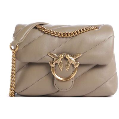 Pinko Love Puff Mini Schultertasche aus Leder, braun Pinko Love Puff Mini Schultertasche aus Leder, braun