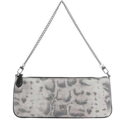 Pinko Flat Horizontal Schultertasche aus Leder, beige Pinko Flat Horizontal Schultertasche aus Leder, beige