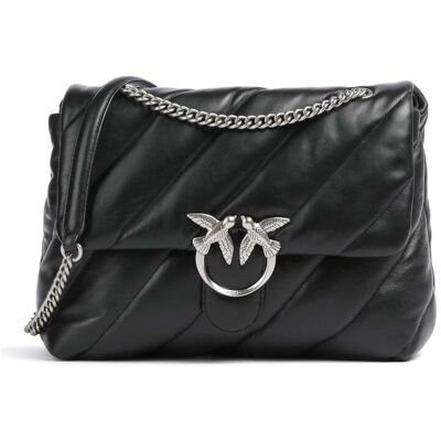 Pinko Love Puff Big Schultertasche aus Leder, schwarz Pinko Love Puff Big Schultertasche aus Leder, schwarz