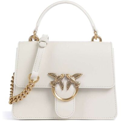 Pinko Love One Mini Handtasche aus Leder, beige Pinko Love One Mini Handtasche aus Leder, beige