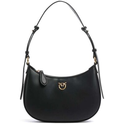 Pinko Half Moon Mini Schultertasche aus Leder, schwarz Pinko Half Moon Mini Schultertasche aus Leder, schwarz