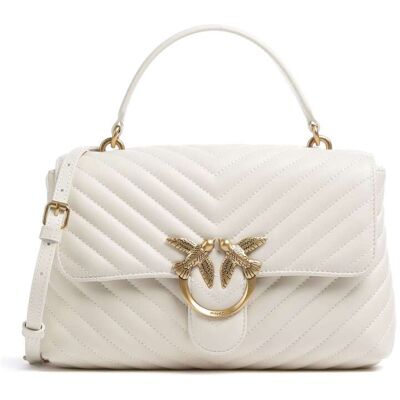 Pinko Love Lady Puff Classic Handtasche aus Leder, beige Pinko Love Lady Puff Classic Handtasche aus Leder, beige