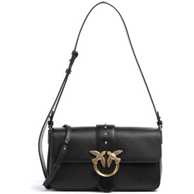 Pinko Love One Classic Slouchy Schultertasche aus Leder, schwarz Pinko Love One Classic Slouchy Schultertasche aus Leder, schwarz
