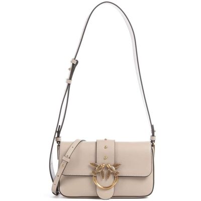 Pinko Love One Mini Slouchy Schultertasche aus Leder, braun Pinko Love One Mini Slouchy Schultertasche aus Leder, braun