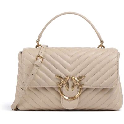 Pinko Love Lady Puff Classic Handtasche aus Leder, beige Pinko Love Lady Puff Classic Handtasche aus Leder, beige