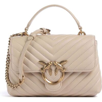 Pinko Love Lady Puff Mini Handtasche aus Leder, beige Pinko Love Lady Puff Mini Handtasche aus Leder, beige