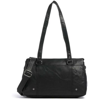 Spikes & Sparrow Bronco Jeannine Schultertasche aus Leder, schwarz Spikes & Sparrow Bronco Jeannine Schultertasche aus Leder, schwarz