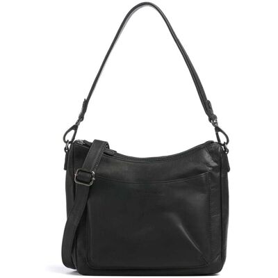 The Chesterfield Brand Wax Pull Up Cow Tivra Schultertasche aus Leder, schwarz The Chesterfield Brand Wax Pull Up Cow Tivra Schultertasche aus Leder, schwarz