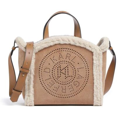 Karl Lagerfeld K/Circle Small Handtasche aus Leder, braun Karl Lagerfeld K/Circle Small Handtasche aus Leder, braun