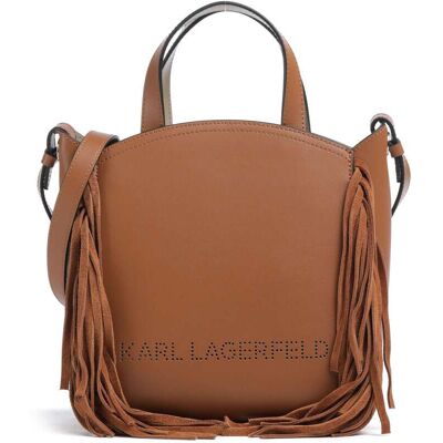 Karl Lagerfeld K/Circle Small Handtasche aus Leder, braun Karl Lagerfeld K/Circle Small Handtasche aus Leder, braun