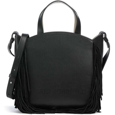 Karl Lagerfeld K/Circle Small Handtasche aus Leder, schwarz Karl Lagerfeld K/Circle Small Handtasche aus Leder, schwarz