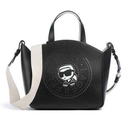 Karl Lagerfeld K/Circle Karl Small Handtasche aus Leder, schwarz Karl Lagerfeld K/Circle Karl Small Handtasche aus Leder, schwarz