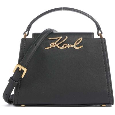 Karl Lagerfeld K/Signature Mini Handtasche aus Leder, schwarz Karl Lagerfeld K/Signature Mini Handtasche aus Leder, schwarz