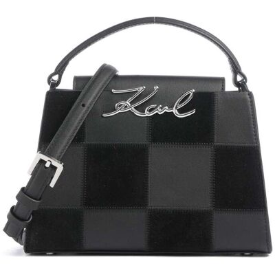 Karl Lagerfeld K/Signature Mini Handtasche aus Leder, schwarz Karl Lagerfeld K/Signature Mini Handtasche aus Leder, schwarz