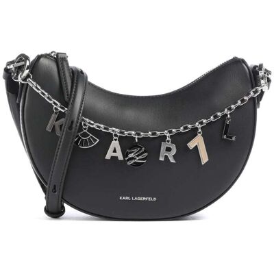 Karl Lagerfeld K/Autograph Small Umhängetasche aus Leder, schwarz Karl Lagerfeld K/Autograph Small Umhängetasche aus Leder, schwarz