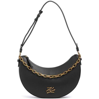 Karl Lagerfeld K/Autograph Medium Schultertasche aus Leder, schwarz Karl Lagerfeld K/Autograph Medium Schultertasche aus Leder, schwarz