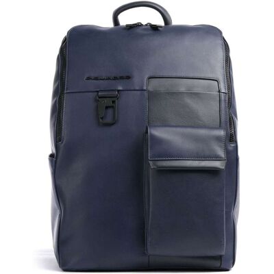 Piquadro Finn Rucksack aus Leder, blau Piquadro Finn Rucksack aus Leder, blau
