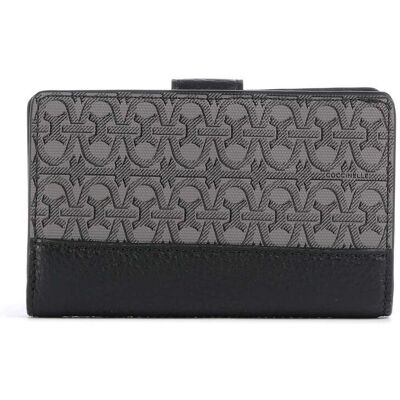 Coccinelle Metallic Monogram Geldbörse, grau,schwarz Coccinelle Metallic Monogram Geldbörse, grau,schwarz